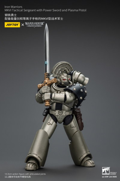 Iron Warriors, MKVI Tactical Sergeant with Power Sword and Plasma Pistol, 1:18, [JT01758]