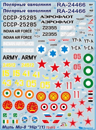 Деколь для Миль Ми-8, 1/72