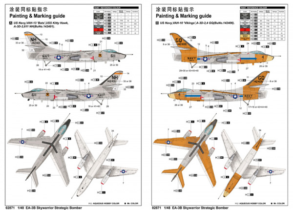 Американский палубный бомбардировщик EA-3B Skywarrior, 1:48, [02871]