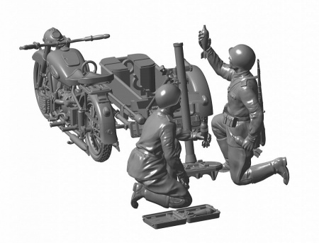 Сов. мотоцикл М-72 с 82-мм минометом, 1:35