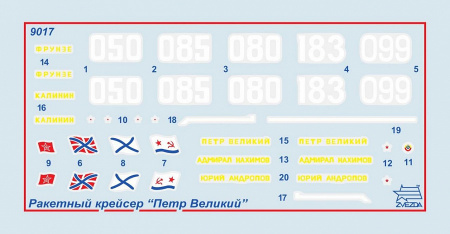 Российский атомный ракетный крейсер “Петр Великий”, 1:700, [9017]