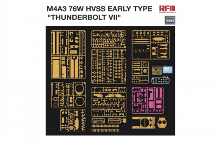 Американский танк Шерман M4A3 76W HVSS ранний тип "THUNDERBOLT VII", 1:35, [RM5092]