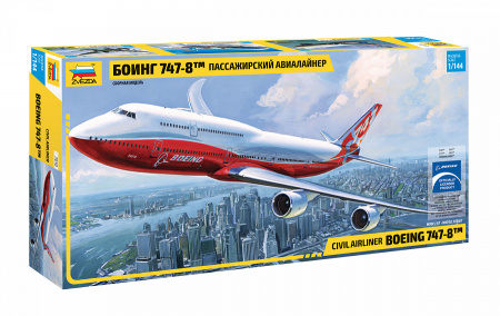 Пасс. авиалайнер "Боинг 747-8", 1:144