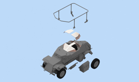 Sd.Kfz.261, Германский бронеавтомобиль радиосвязи ІІ МВ, 1:48, (48194)