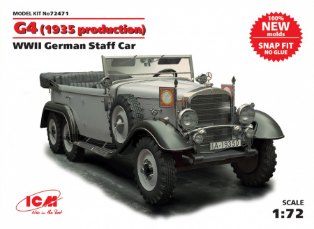Германский автомобиль G4 (производства 1935 г.), ІІ МВ (сборка без клея), 1:72, (72471)