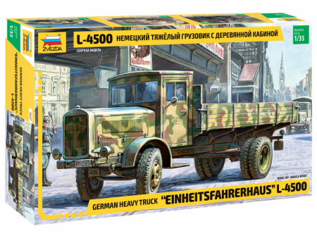 Немецкий тяжёлый грузовик с деревянной кабиной L-4500, 1:35