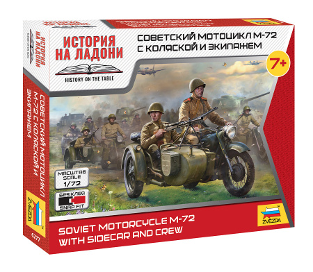 Советский мотоцикл М-72 с коляской и экипажем