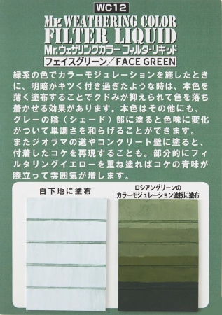 Краска 40мл MR.WEATHERING COLOR WC12 LIQUID FACE GREEN