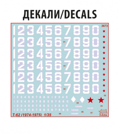 Советский боевой танк Т-62 (1974-1975), 1:35