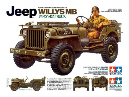 Американский 1/4-тонный джип 4х4 WILLYS MB (2 варианта сборки) и 1 фигурой водителя, [35219]