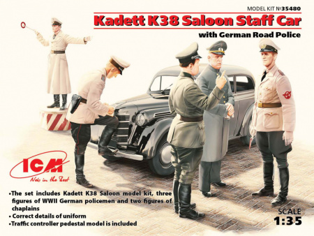 Kadett K38 седан, с Германской дорожной полицией 1:35, (35480)