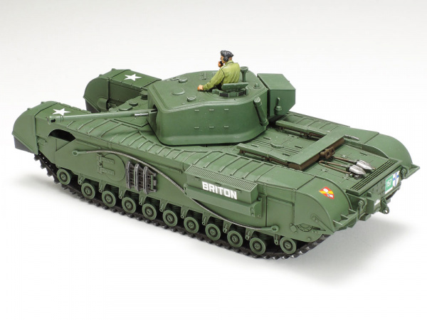 Английский танк CHURCHILL MK.VII Crocodile, с фигурой командира, 1/48