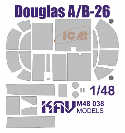 Окрасочная маска на Douglas A/B-26 (ICM), 1:48