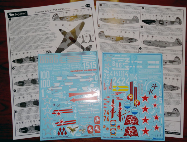 Деколь для Яковлев Як-3 асы ВВС РККА, 1/32