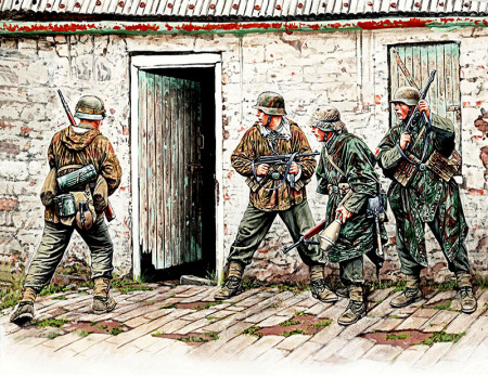 Фигуры Немецкая пехота в Западной Европе. 1944-1945г, 1:35, (MB3584)