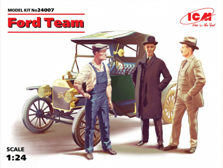 Команда Форда, набор фигур и автомобиль Model T 1913 Roadster, 1:24, (24007)