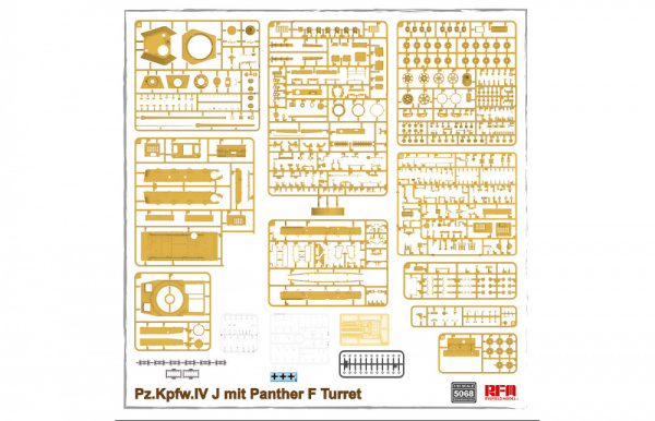 Немецкий танк Pz.Kpfw.IV J с башней Panther F, 1:35, [RM5068]