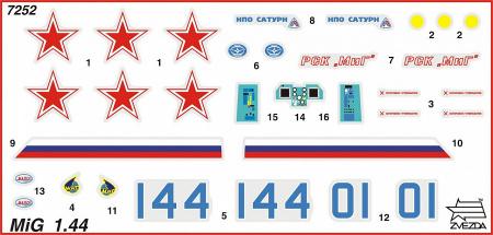 Самолет "МиГ-1.44 МФИ", 1:72
