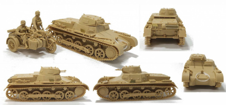 German Panzer I Ausf.B & Motorcycle Zündapp KS750 w/sidecar (1:35)