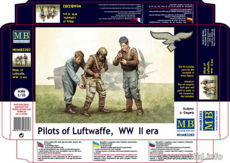 Фигуры Пилоты Люфтваффе, 2МВ, 1:32, (MB3202)
