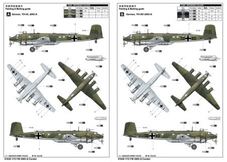 Немецкий дальний бомбардировщик Focke-Wulf Fw 200 Condor мод. С-8, 1:72, [01639]