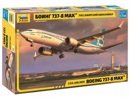 Пассажирский авиалайнер "Боинг-737-8 МАХ", 1:144