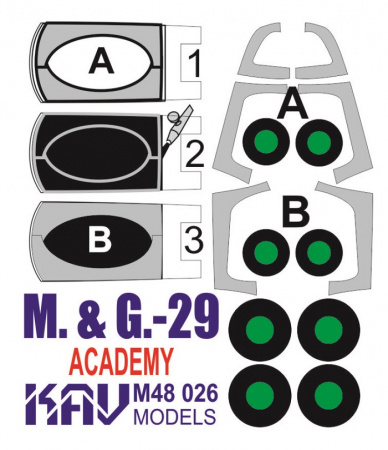 Окрасочная маска на M&G-29 (Academy), 1:48