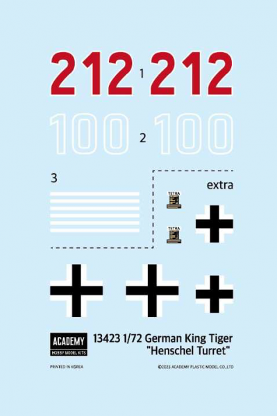 Танк German King Tiger “Henschel Turret”, 1:72, [13423]