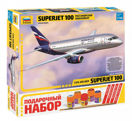 Пасс. авиалайнер "Суперджет 100", 1:144